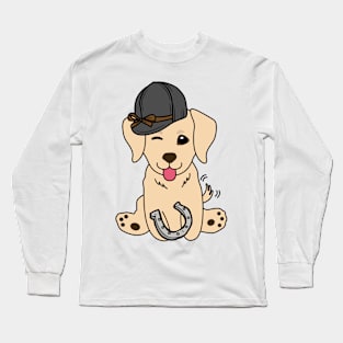 Funny retriever is ready to ride a horse Long Sleeve T-Shirt